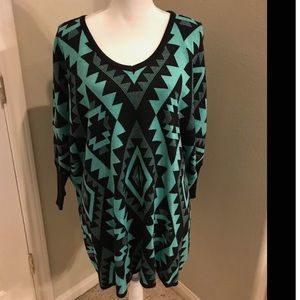 Akira Aztec Patterned Oversized Sweater Tunic